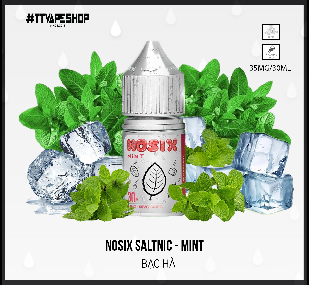 Nosix Saltnic Mint ( 35-55mg/30ml ) Bạc Hà