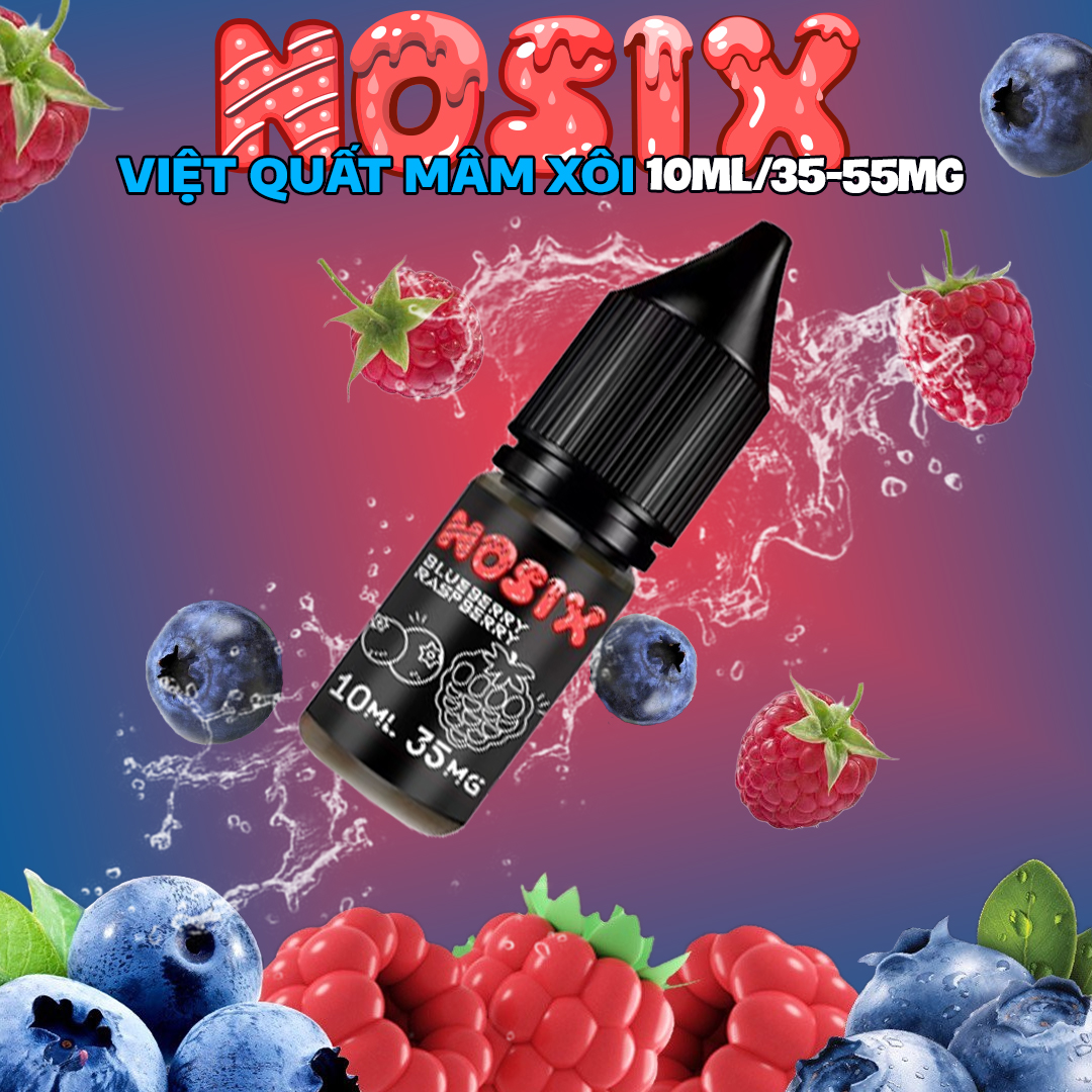 Nosix Saltnic Blue raspberry ( 35-55mg/10ml ) Việt Quất Mâm Xôi