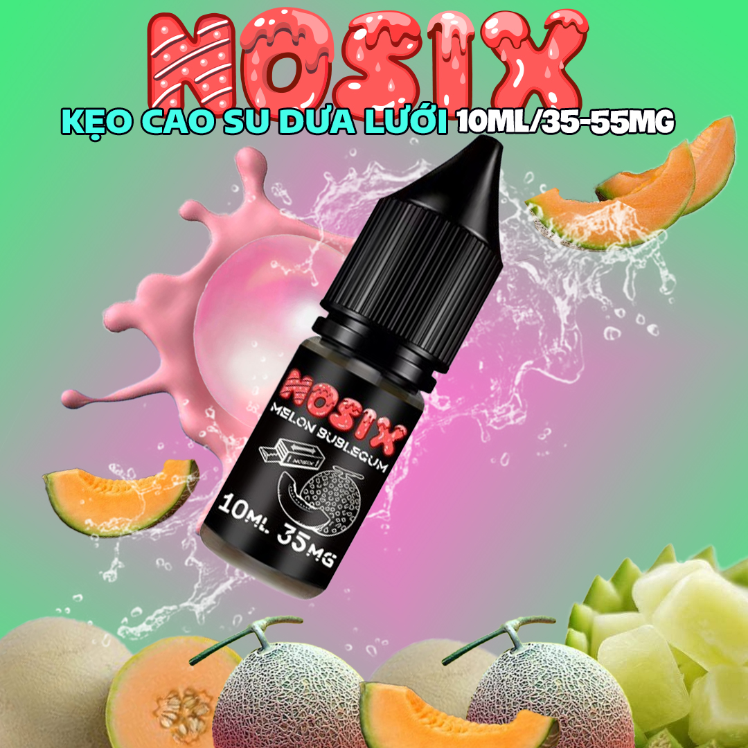 Nosix Saltnic Melon Bubblegum ( 35-55mg/10ml ) Kẹo Dưa Lưới