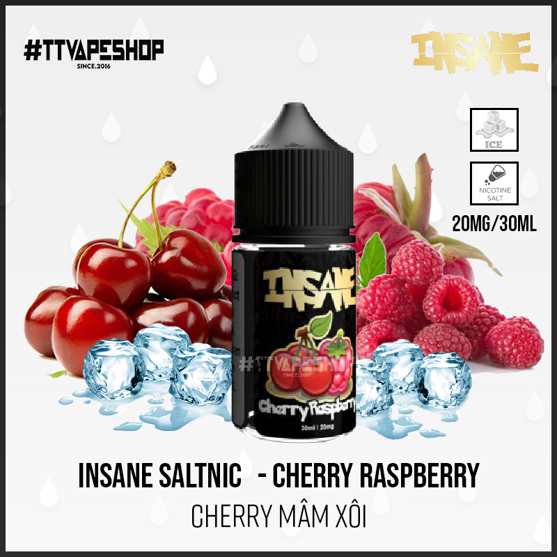 Insane Salt ( 20-35-50mg/30ml ) - Cherry Raspberry - Cherry Mâm Xôi