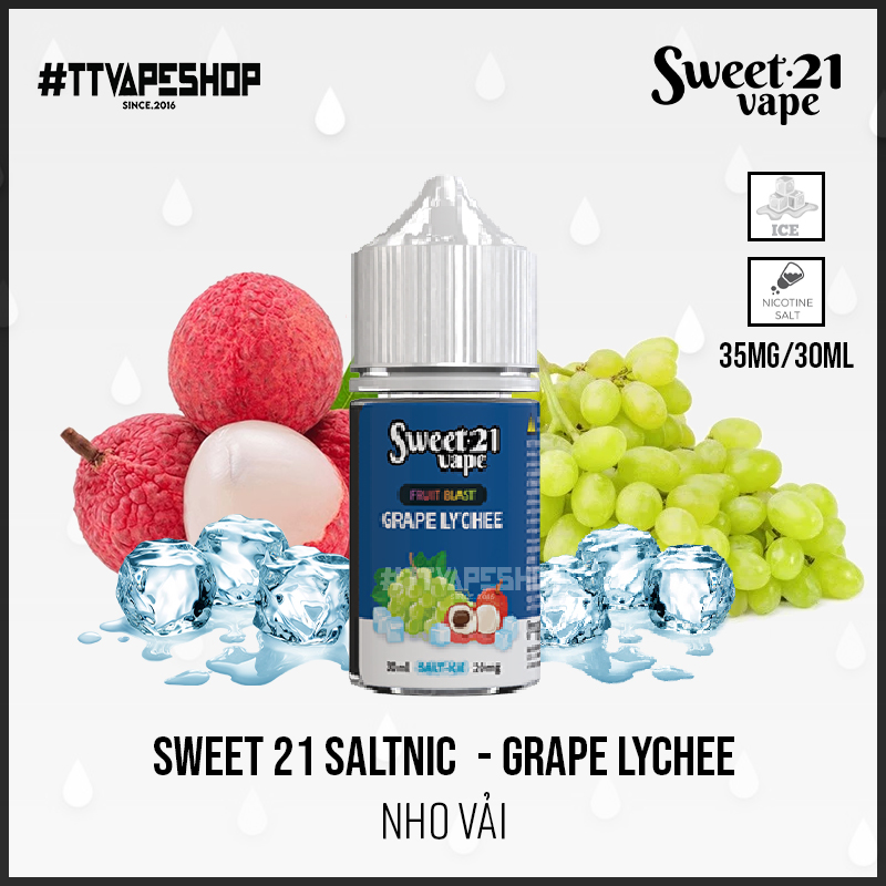 Sweet 21 Salt 35-50mg/30ml - Grape Lychee - Nho Vải