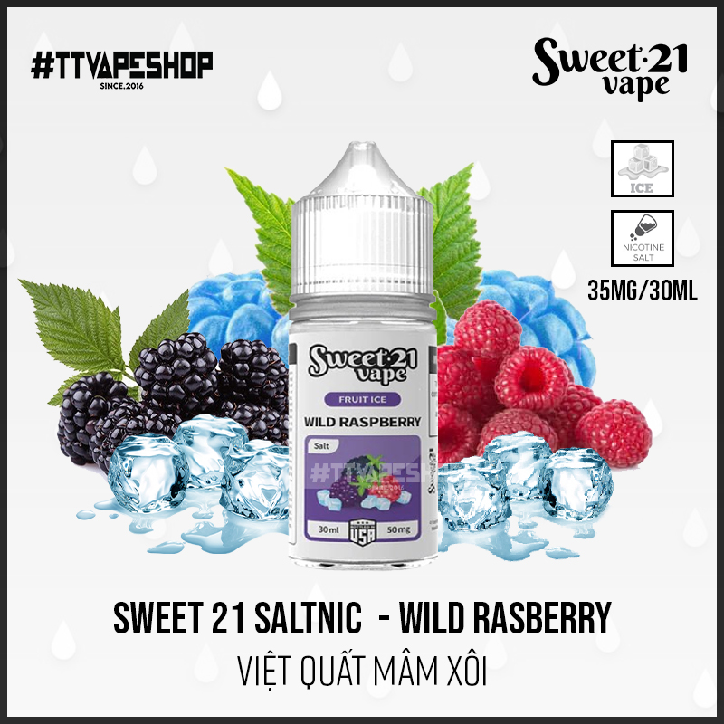 Sweet 21 Salt 30-50mg/30ml - Wild Rasberry - Việt quất mâm xôi