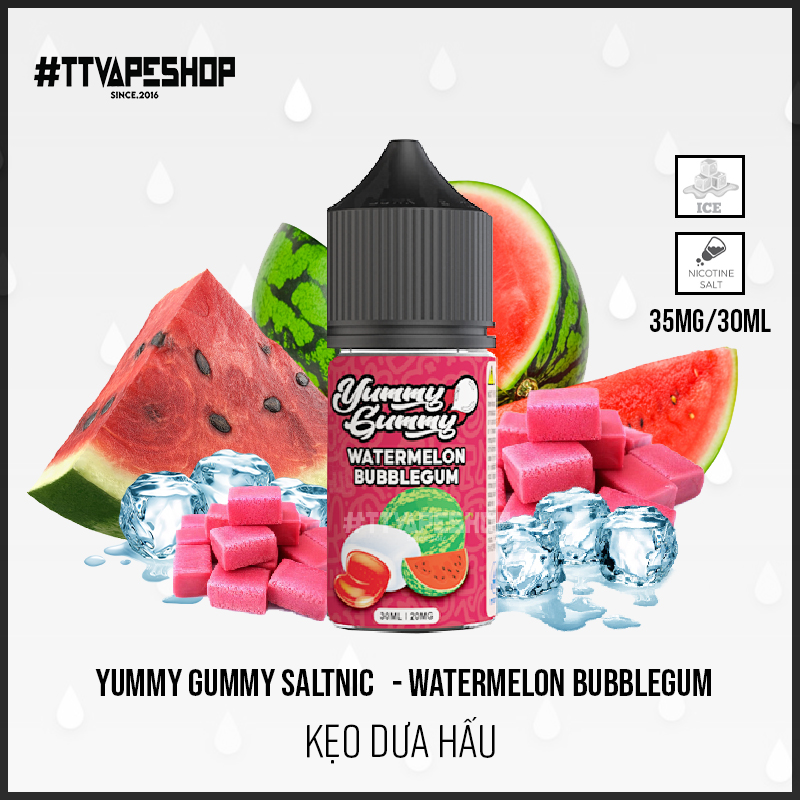 Yummy Gummy ( 35-50mg/30ml ) - Watermelon Bubblegum - Kẹo Dưa Hấu