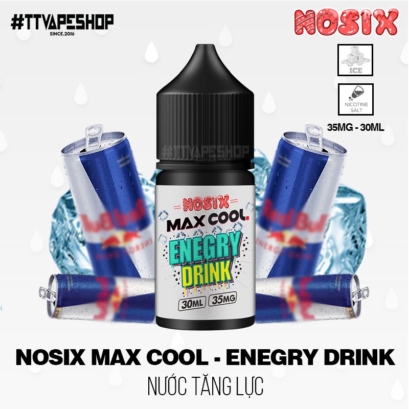 Nosix MaxCool Saltnic Energry Drink ( 35 - 60mg/30ml ) Nước Tăng Lực