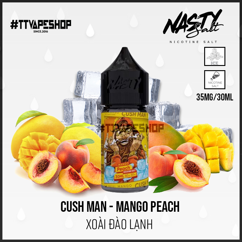 Cush Man Saltnic - 35mg/30ml - Mango Peach - Xoài Đào