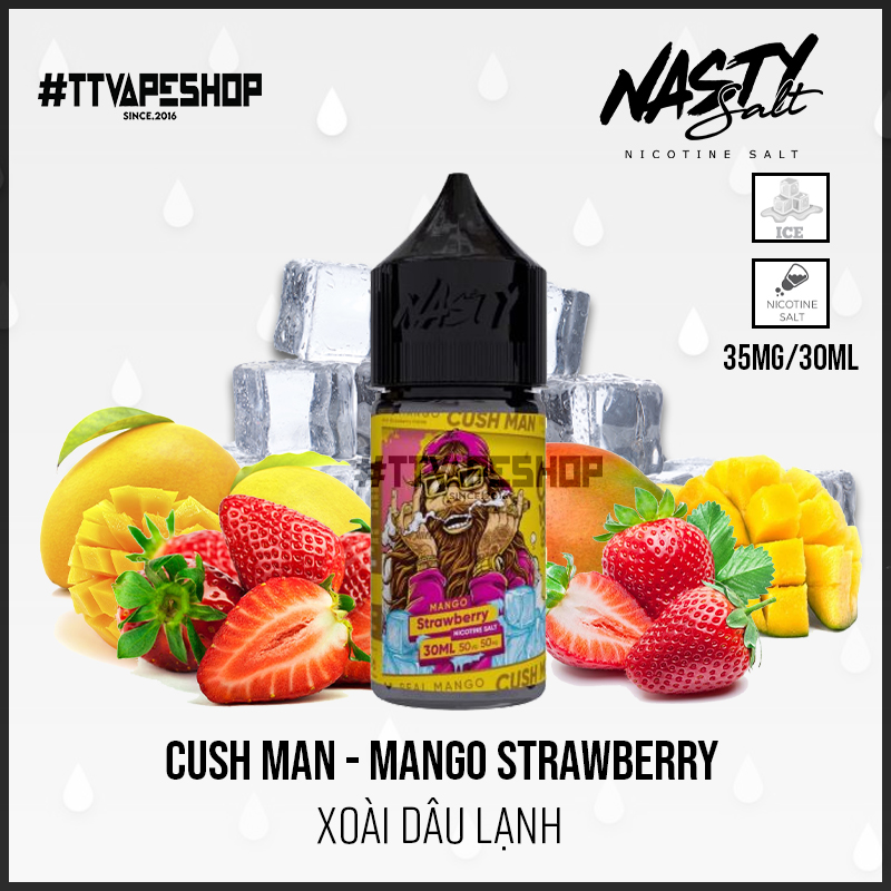 Cush Man Saltnic - 35mg/30ml - Mango Strawberry - Xoài dâu