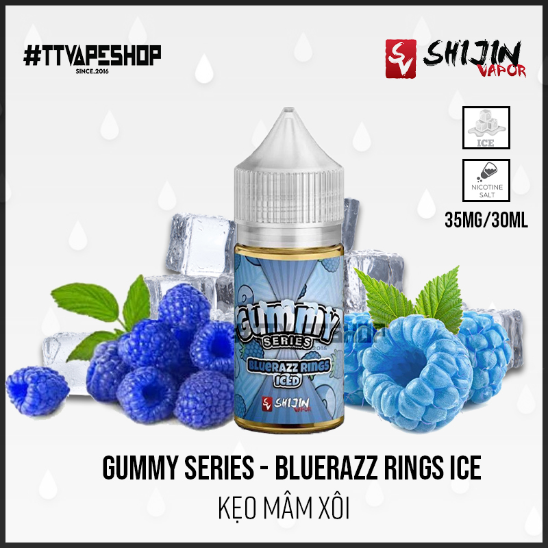 Gummy Series 35mg/30ml - Bluerazz Rings Ice - Mâm Xôi