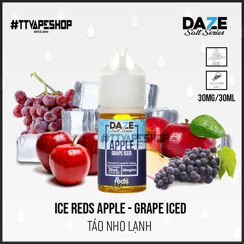 Ice Reds Apple - 30mg/30ml - Grape Iced - Táo Nho Lạnh