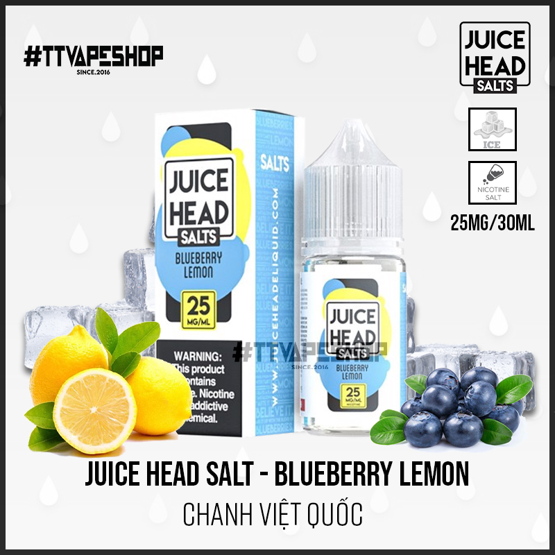 Juice Head Salt 25mg/30ml - Blueberry Lemon - Chanh Việt Quốc