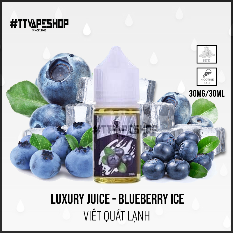 Luxury Juice 30mg/30ml - Blueberry Ice - Viêt Quất Lạnh