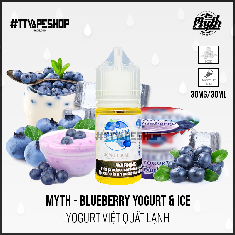 Myth Saltnic 30mg/30ml - Blueberry yogurt & ice - Yogurt Việt Quất Lạnh