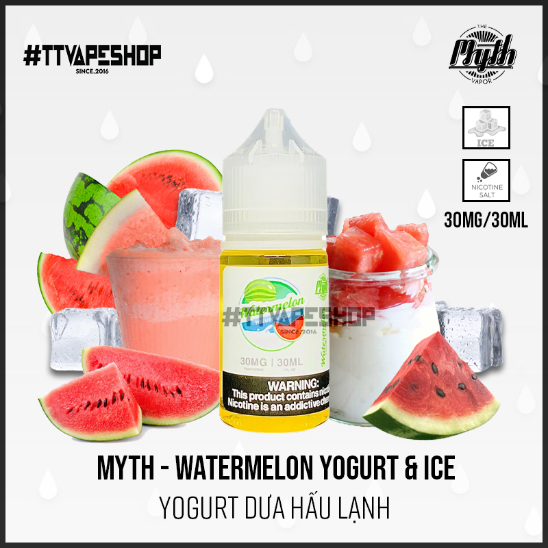 Myth Saltnic 30mg/30ml - Watermelon yogurt & ice - Yogurt Dưa Hấu Lạnh
