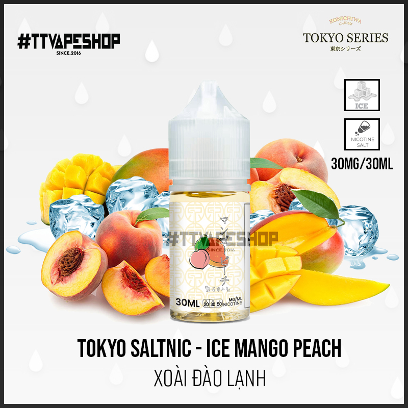 Tokyo Saltnic 30mg/30ml - Ice Mango Peach - Xoài Đào Lạnh
