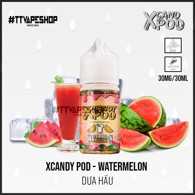 Xcandy Pod 30mg/30ml - Watermelon - Dưa hấu
