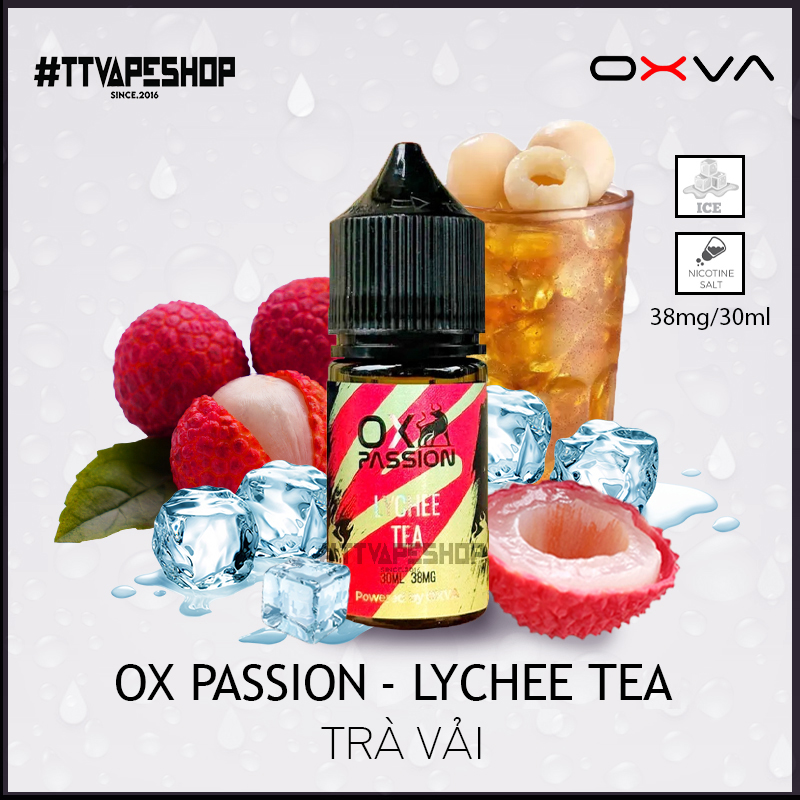 OX PASSION - 38mg - 58mg/30ml - Lychee Tea - Trà Vải