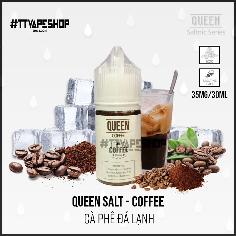 Queen Saltnic 35mg/30ml - Coffee - Cà Phê Đá Lạnh