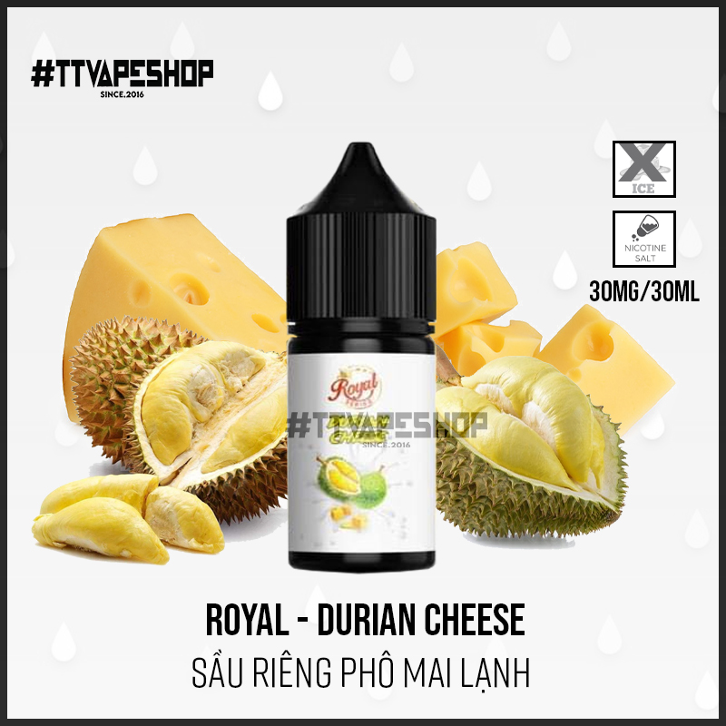 Royal Saltnic 30mg/30ml - Durian Cheese - Sầu Riêng Phô Mai Lạnh