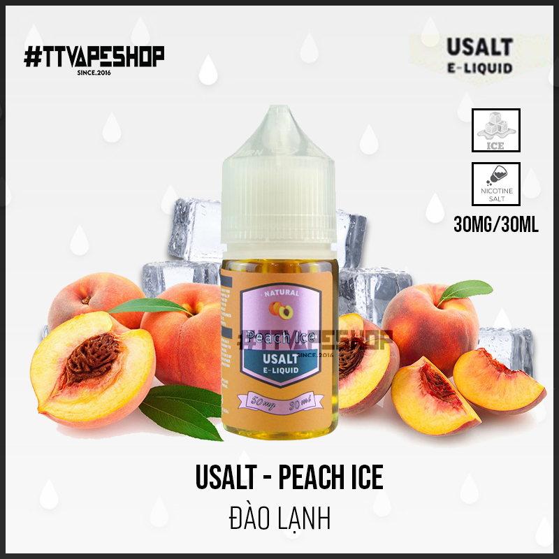Usalt 30-50mg/30ml - Peach Ice - Đào lạnh